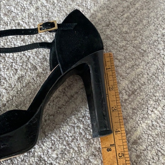 Classic 2000’s Millennium Black Ankle Strap Leather and Suede Heels - Picture 5 of 8